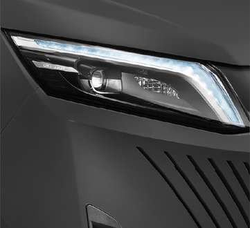 Close-up of the EView Grand LED headlight